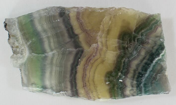 Polished Fluorite Slab - Purple & Green #34853